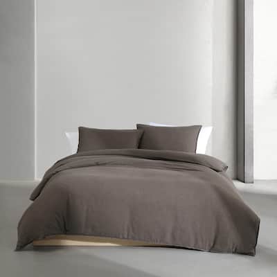 Calvin Klein Melange Cotton Flannel Solid Comforter Set