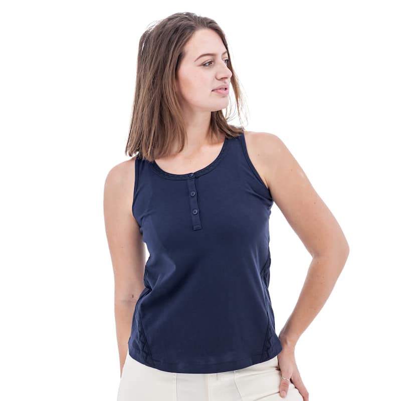 Aventura Women's Clemente Henley Tank Top - Black Iris - XS