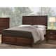 Walnut Wood Panel Bed - Transitional Style, Raised Panels, Low Profile ...