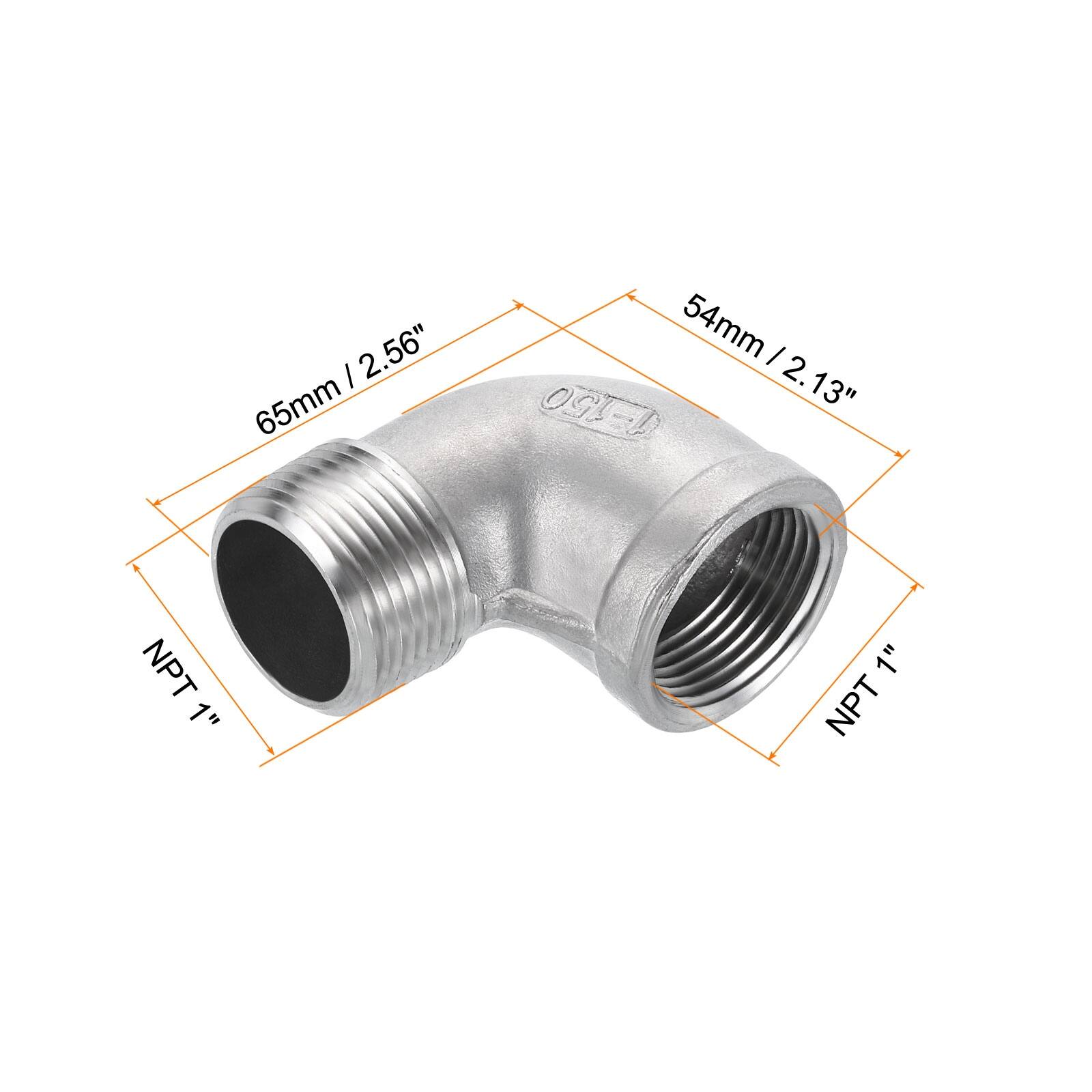 Stainless Steel Elbow Fittings Threaded Adapter Pipe Fitting for Connecting Water Pipes Air Hose Cast Coupling - Silver