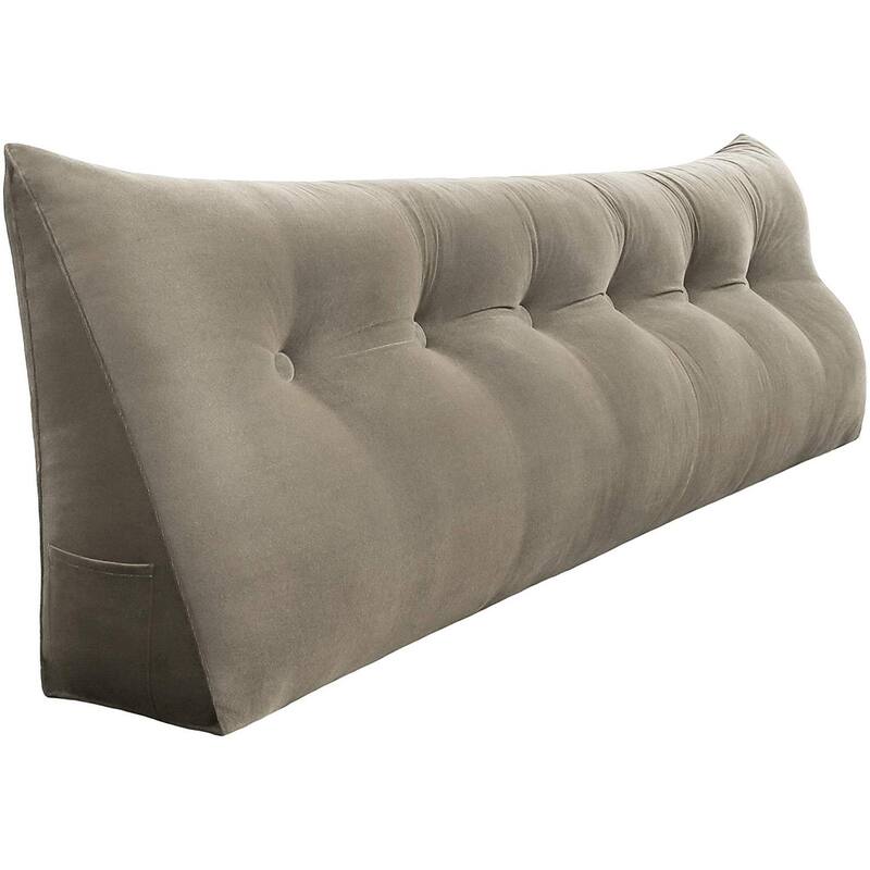 WOWMAX Bed Rest Wedge Bolster Headboard Back Support Pillow Velvet