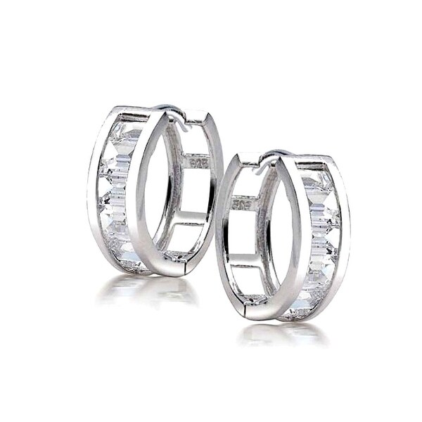cz diamond hoop earrings