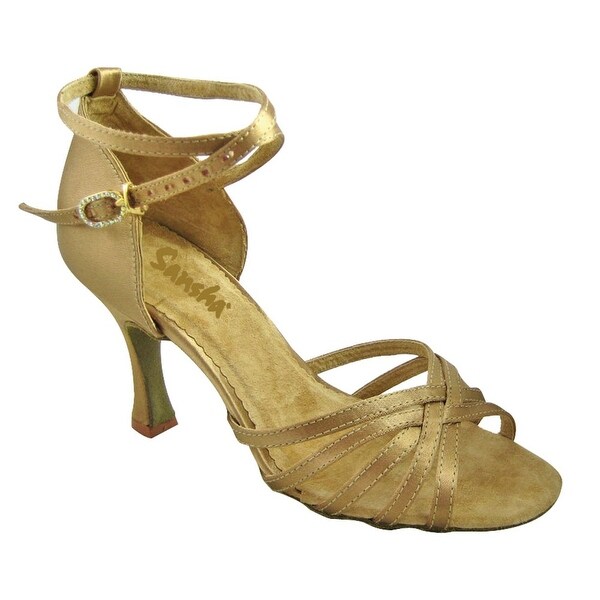 gold satin shoes
