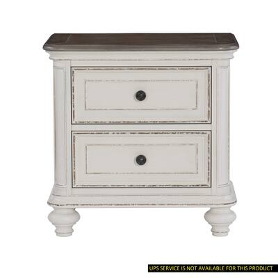 Nightstand of Drawers Black Knobs Traditional Design