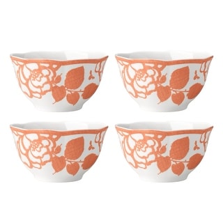 Butterfly Meadow Cottage Rice Bowls, Set of 4, Saffron
