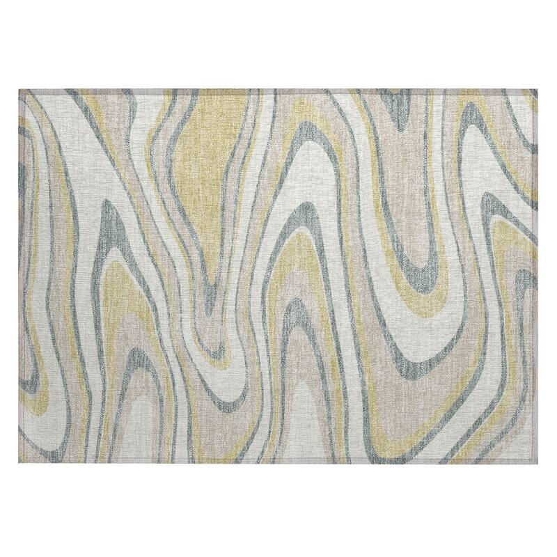 Machine Washable Indoor/ Outdoor Abstract Busey Chantille Rug