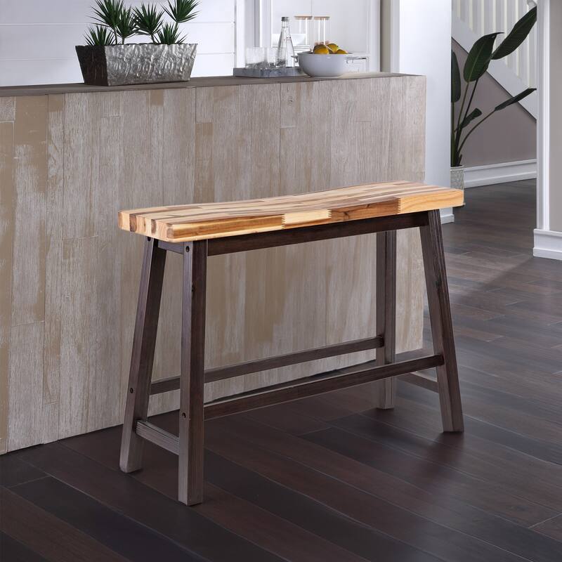 Sonoma Wood Saddle Dining Bench - Blended Espresso