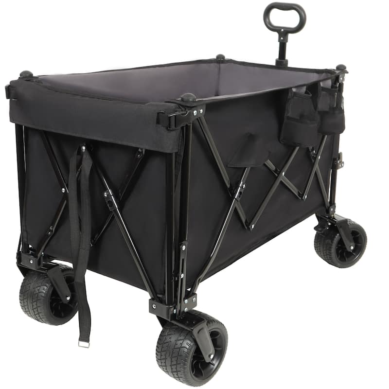 Foldable Wagon with Extended Tailgate,Extra Long Extender Wagon Cart,Wagon Cart Heavy Duty 480LBS with Large All-Terrain Wheels