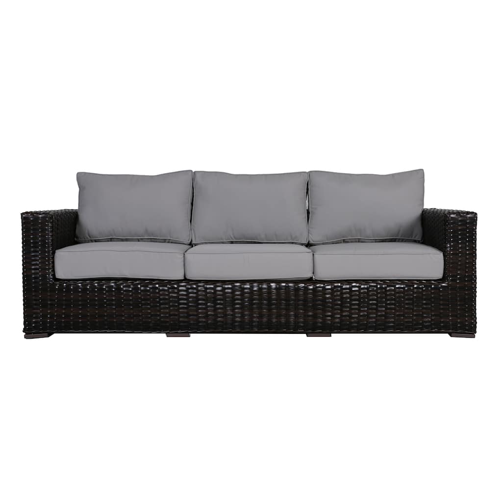 Teva Furniture Santa Monica Espresso Brown Frame Sofa with Cushions