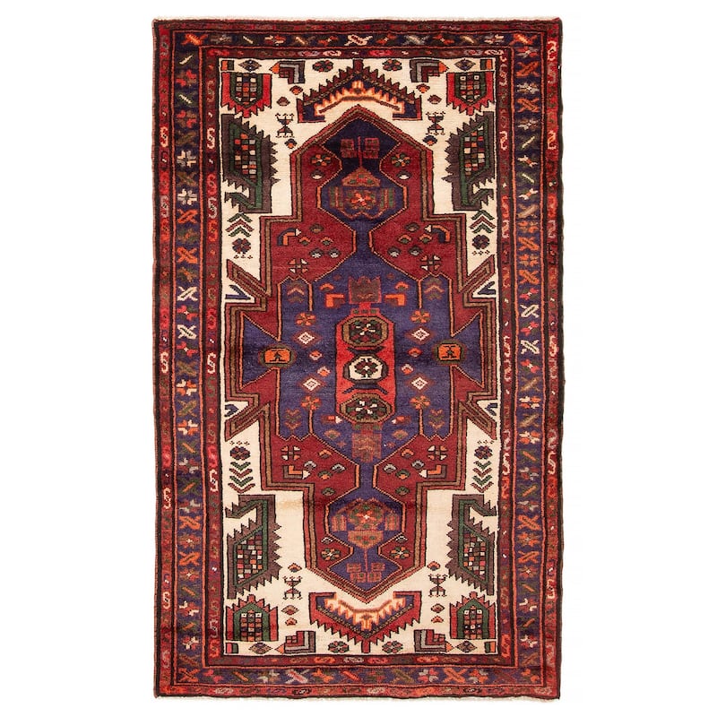 ECARPETGALLERY Hand-knotted Anadol Dark Red Wool Rug - 3' 7" x 6' 2" - Dark Red - 3' 7" x 6' 2"
