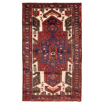 ECARPETGALLERY Hand-knotted Anadol Dark Red Wool Rug - 3' 7" x 6' 2"