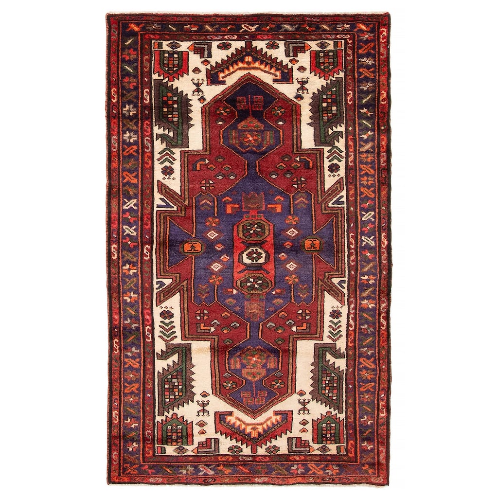 ECARPETGALLERY Hand-knotted Anadol Dark Red Wool Rug - 3' 7" x 6' 2"
