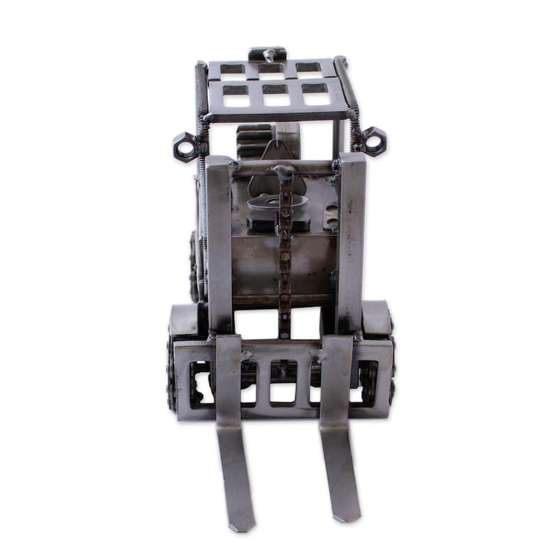 Novica Handmade Forklift Recycled Auto Part Sculpture