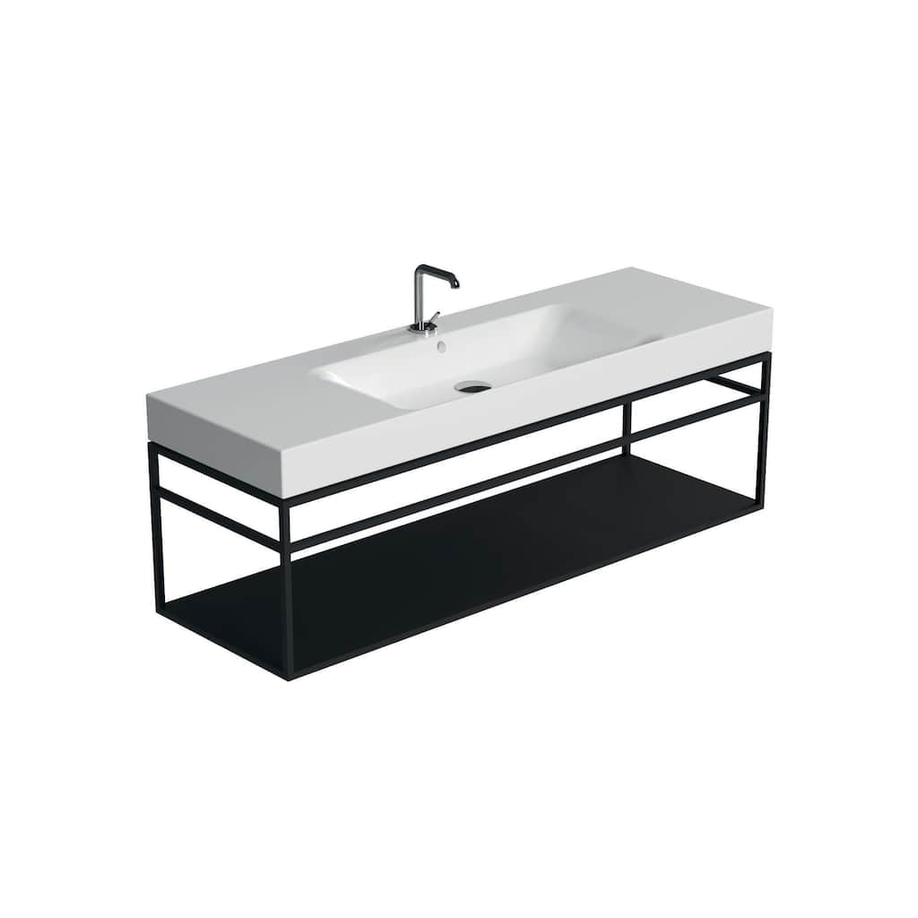 WS Bath Collections 3535+9253.31 Cento 55-1/8" Rectangular Metal and