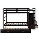 preview thumbnail 7 of 7, Concise & Elegant Solid Wood Bunk Bed, Twin Over Twin Bunk Bed with Trundle and Staircase, Easy Assembly