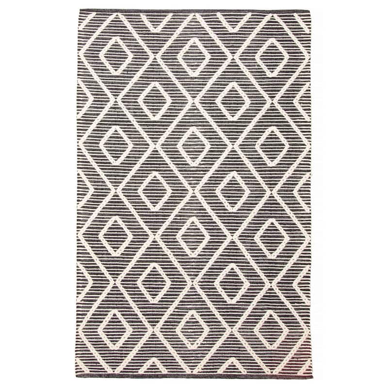 ECARPETGALLERY Braid weave Sienna Black Wool Rug - 4'9 x 7'9 - Black - 4'9 x 7'9