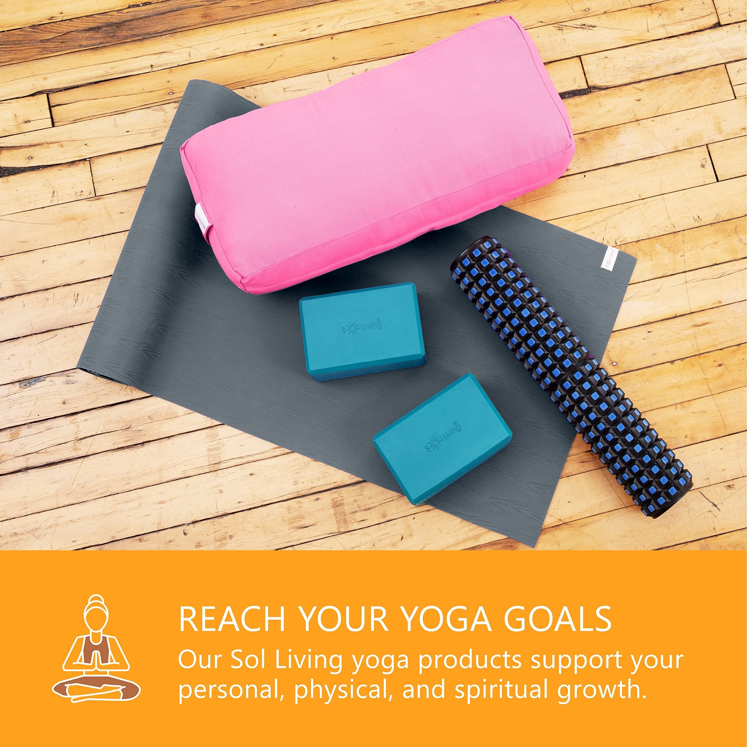 Sol Living Yoga Mat Natural Rubber Non Slip Extra Thick Exercise