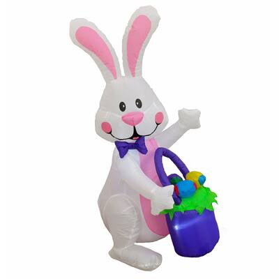 48" Inflatable Waving Easter Bunny - 4 ft