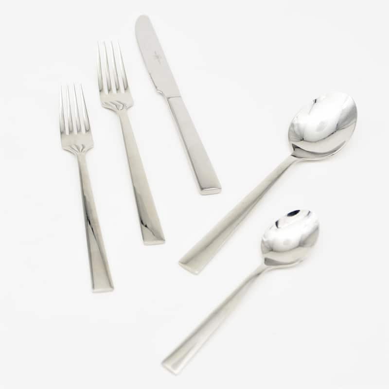 Euro Ceramica Argento Silver Stainless Steel 5 Piece Flatware Set - Service for 4