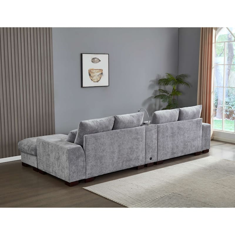Oversized U Shaped Sleeper Sectional Sofa Pull Out Couch Bed