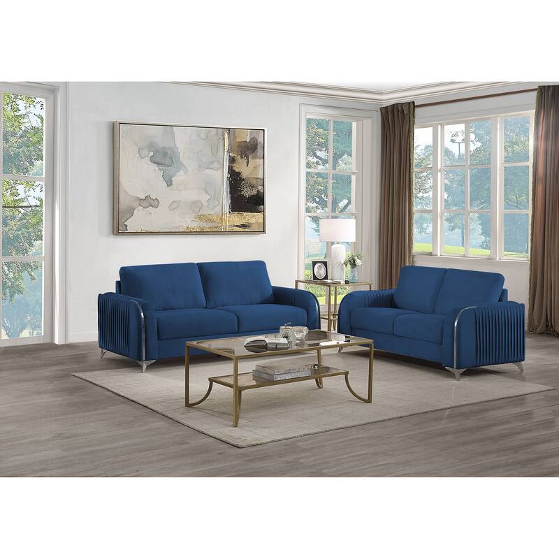 Connor Blue Sofa with Metal Leg