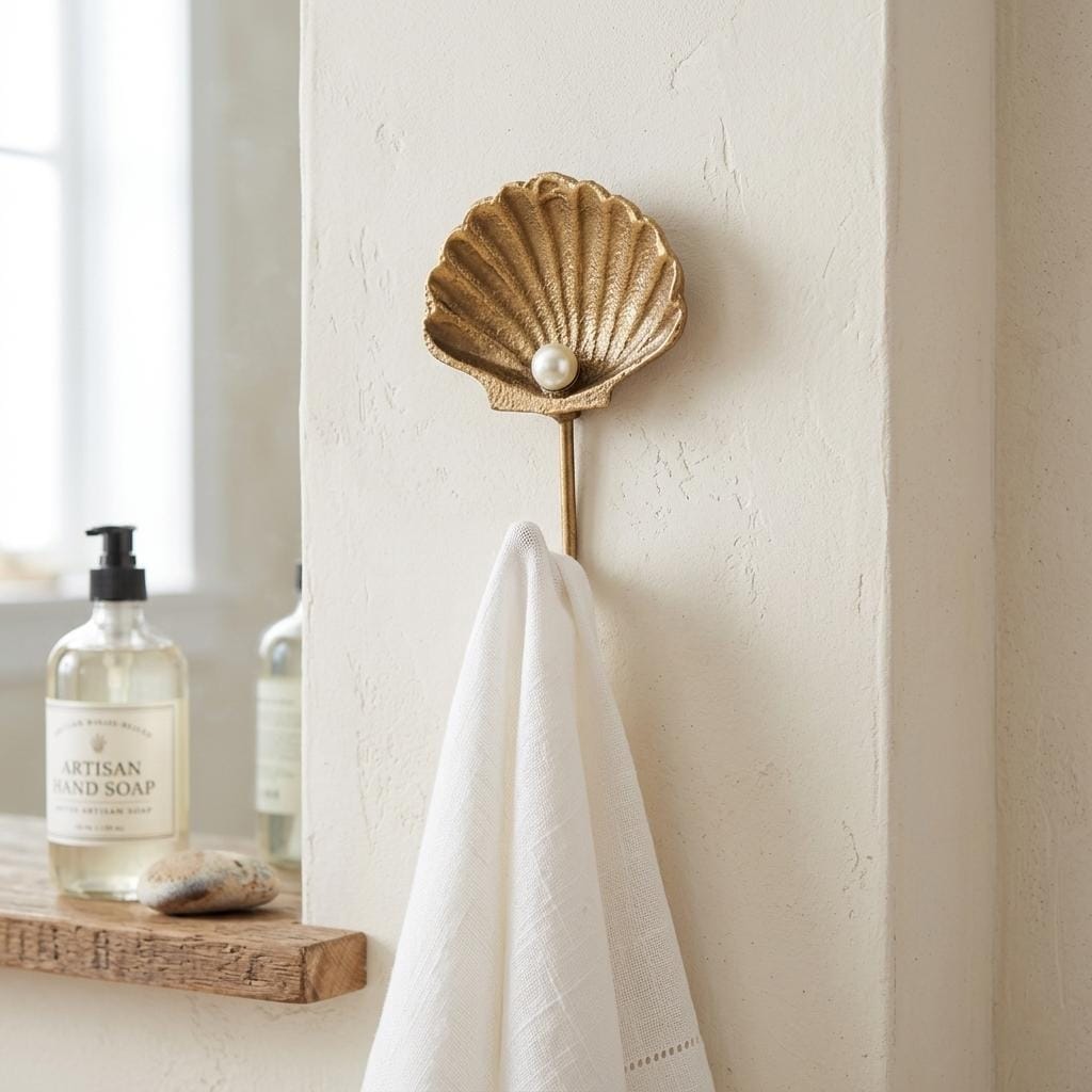 Mythra Golden Seashell Cast Iron Wall Hook