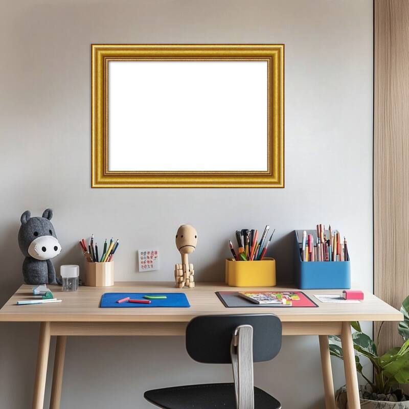 Amanti Art Townhouse Gold Framed Dry Erase Magnetic Board
