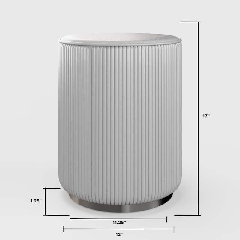 Round Ottoman Elegant Vanity Stool and Footrest for Bedroom, Makeup Desk, or Living Room