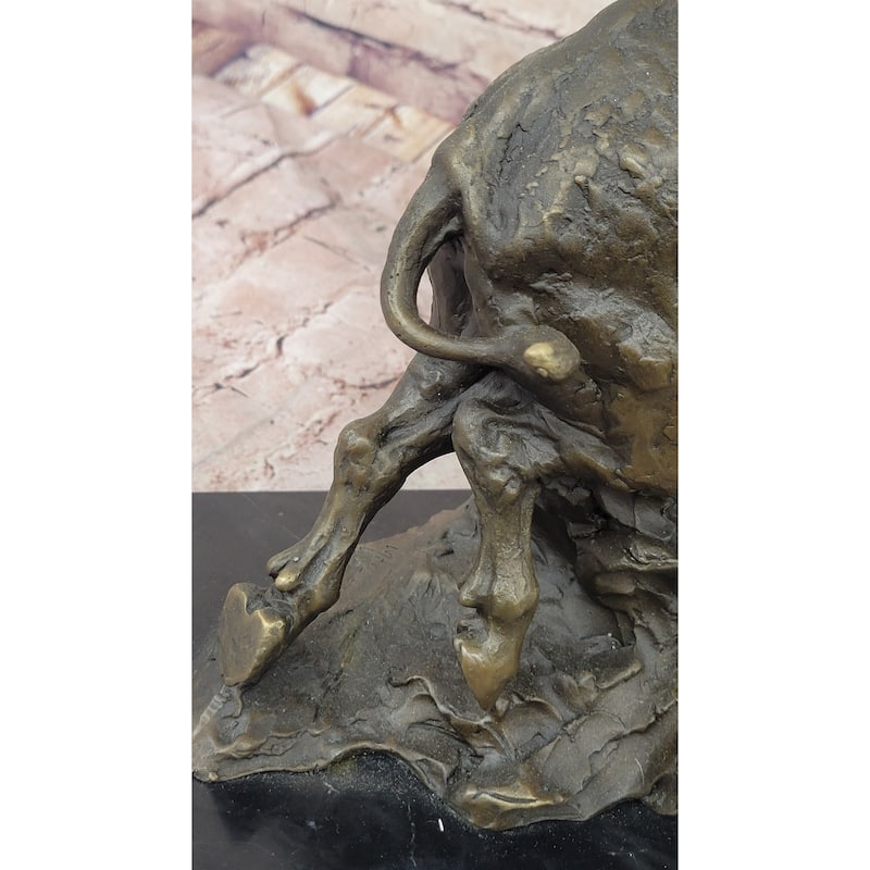 Fierce Lion Vs. Buffalo – Hot Cast Bronze Wildlife Sculpture By Milo