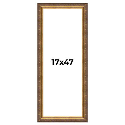 17x47 Frame Vintage Gold Solid Wood Picture Frame | 2.5 Inch Moulding