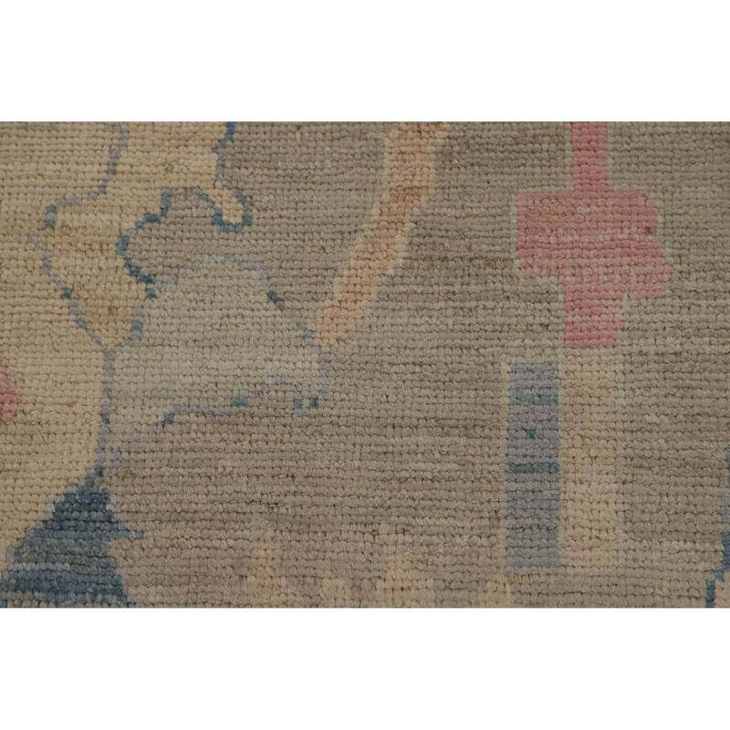 Hand Knotted Oriental 100% Wool Carpet Transitional All-Over Greys & Charcoal Oushak Area Rug - 11' 9'' X 8' 9''