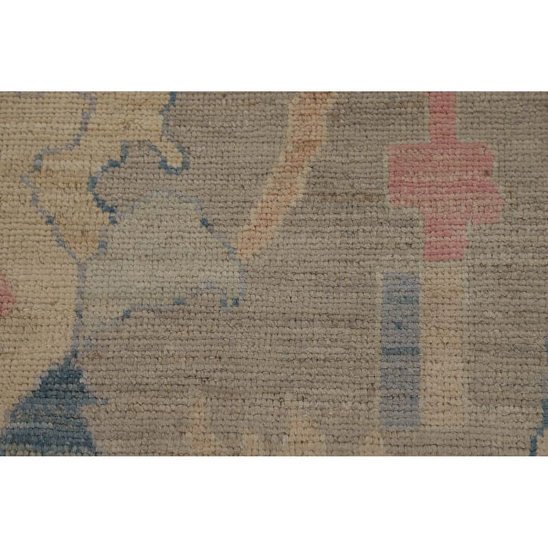 Vegetable Dye Gray Oushak Turkish Area Rug Handmade Wool Carpet - 8'9" x 11'9"