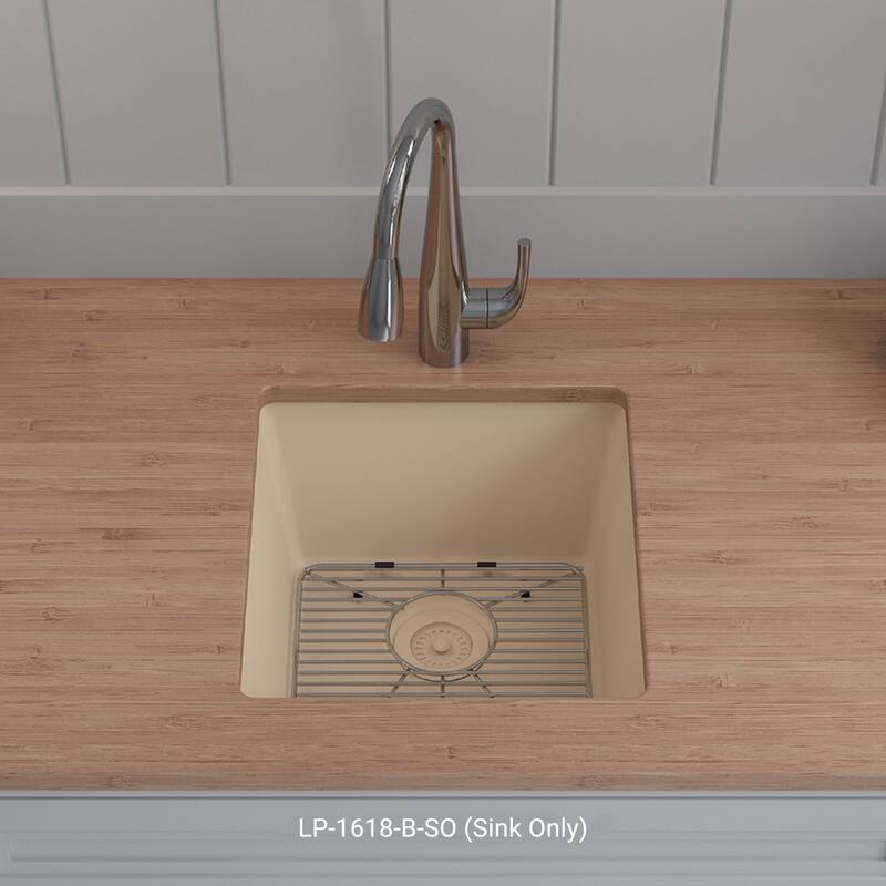 16 Inch Lexicon Platinum Quartz Composite Drop-in Undermount Single Bowl Galaxy Beige Kitchen Sink LP-1618-B-SO