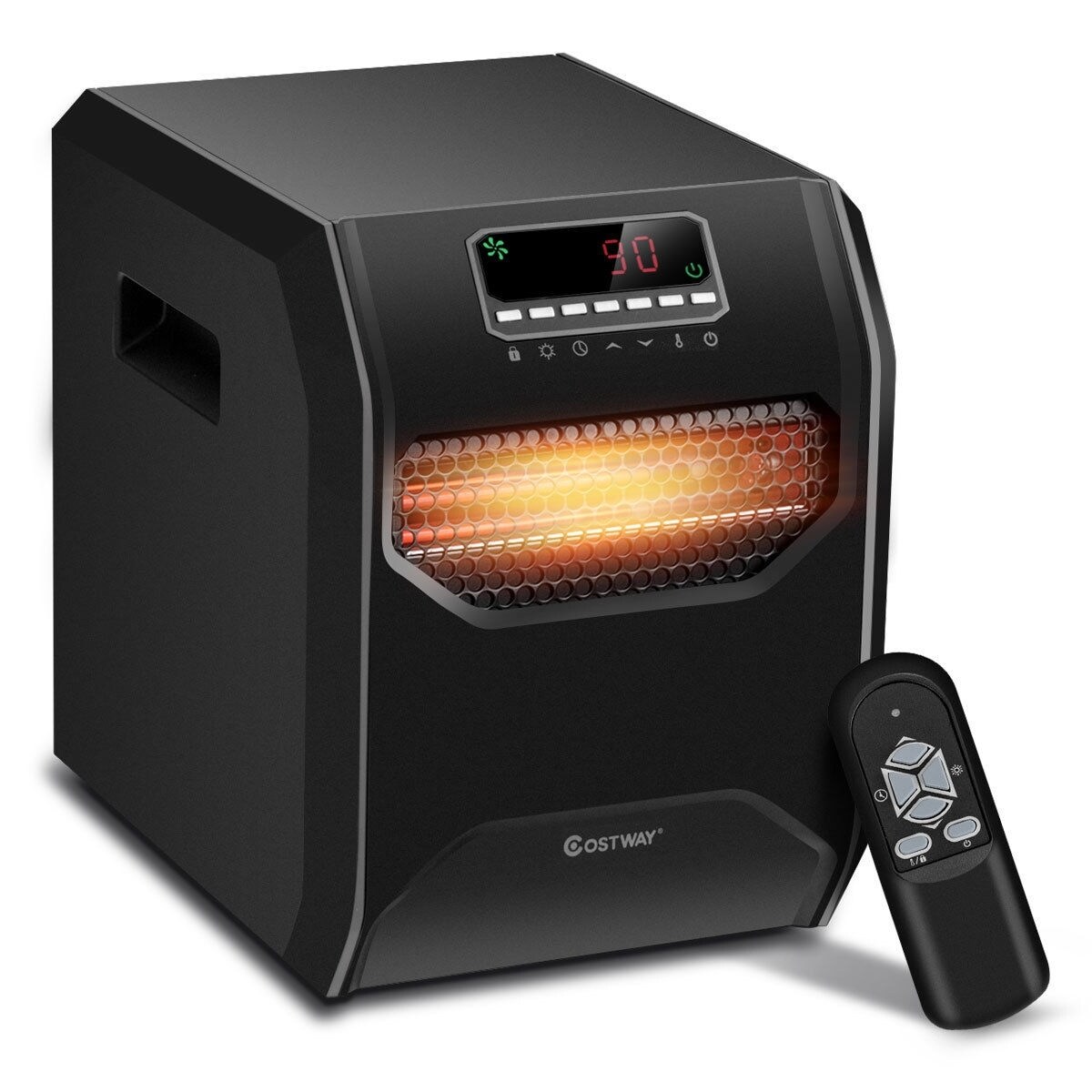 12 H Timer LED Remote Control Portable Electric Space Heater - 11 x 13.5 x  14 inches (L x W x H) - On Sale - Bed Bath u0026 Beyond - 28430603
