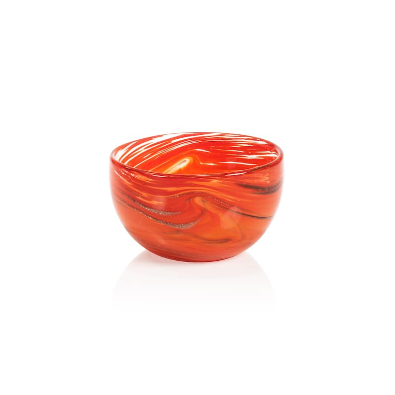 Delphine 6-Piece Set Glass Bowls - Multi Orange