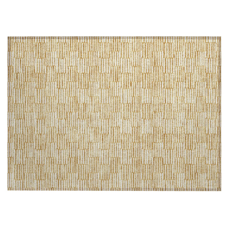 Machine Washable Indoor/ Outdoor Chantille Stripe Blocks Rug