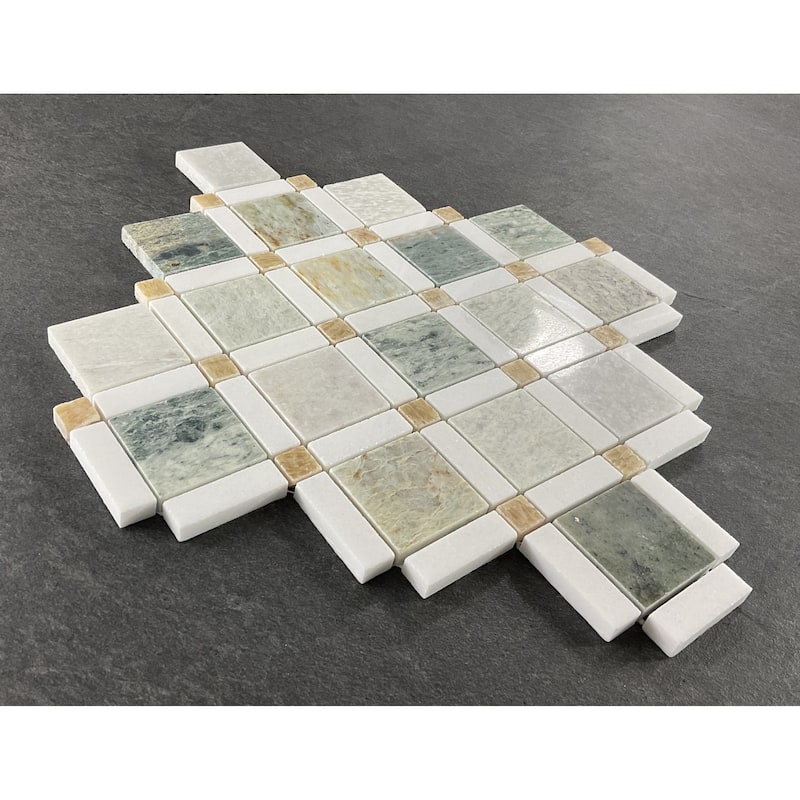 Marble Pinwheel Wall and Floor Mosaic Tiles - Case (10 Sheets)