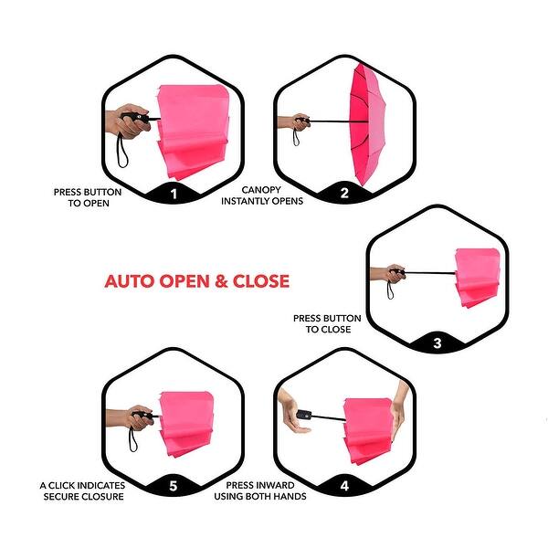 Shop Repel Windproof Travel Umbrella With Teflon Coating Pink Pink Size One Size Overstock 29017771