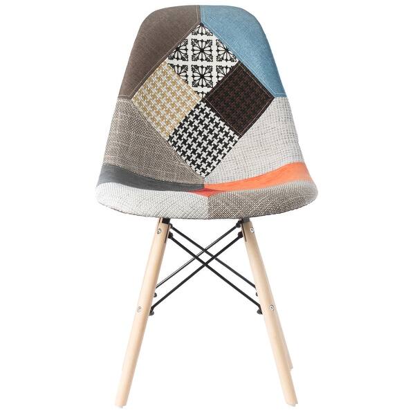 Patchwork Shell Dining Chair W Wooden Dowel Eiffel Legs On Sale Overstock 31825670