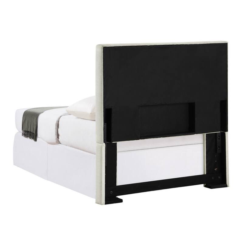 Gemma Sand Upholstered Headboard with Soft Edges