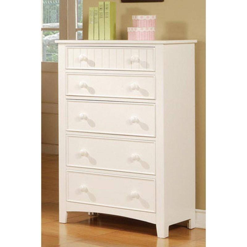 Twin Size Plywood Platform Bed Set with Vertical Line Headboard, Nightstand and 5-Drawer Chest