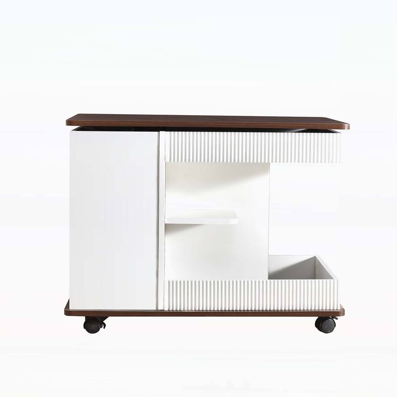 Modern End Table with Wheels