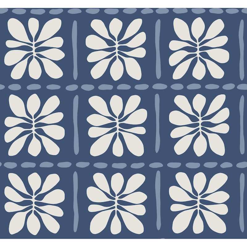 York Wallcoverings Mimosa Fleur Ultramarine Wallpaper