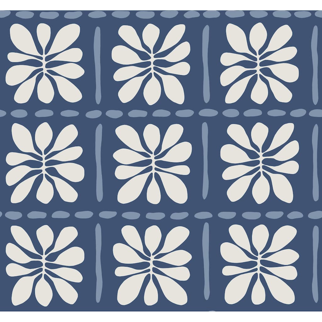 York Wallcoverings Mimosa Fleur Ultramarine Wallpaper
