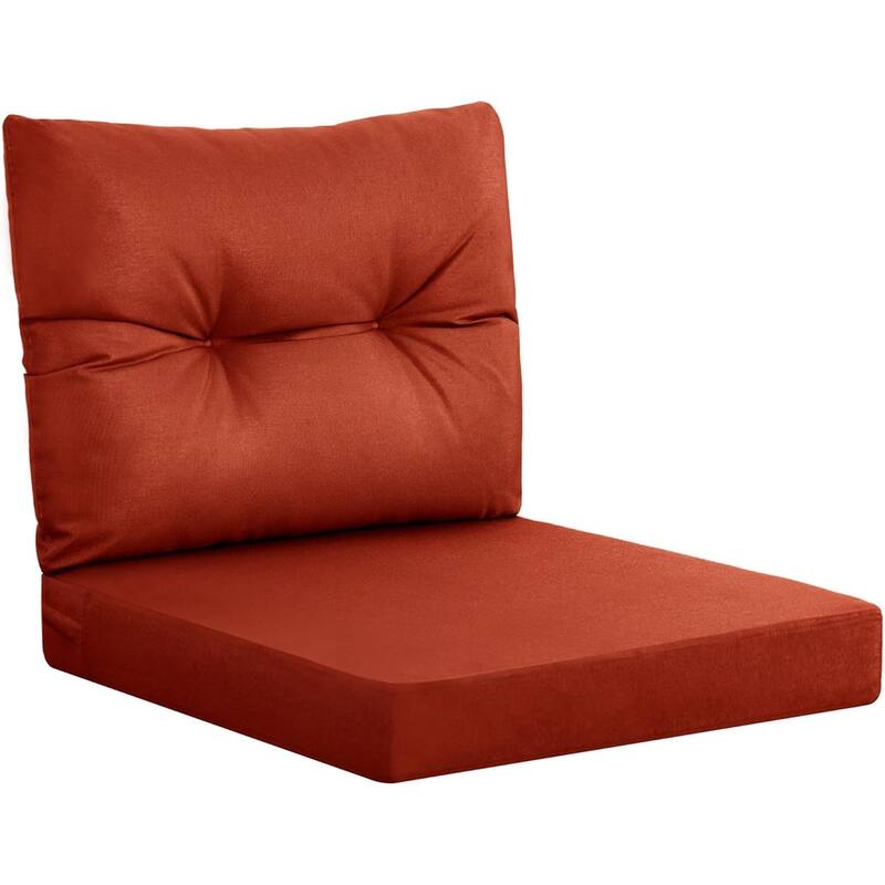 WINSOON 24x24 Inch Outdoor Deep Seat Cushion Set,Waterproof and Resistant - Burnt Orange