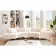preview thumbnail 1 of 8, 138.6" Velvet curved sofa Symmetrical Modular Sectional Cream