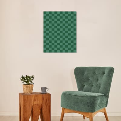 Wynwood Studio Canvas Abstract Green Kingdom Checkered Green Modern & Contemporary Wall Art Canvas Print