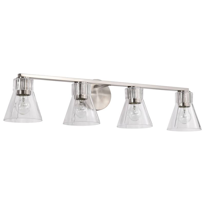 Gianna 4 Light Vanity Brushed Nickel Finish Clear Glass - Brushed Nickel - Brushed Nickel