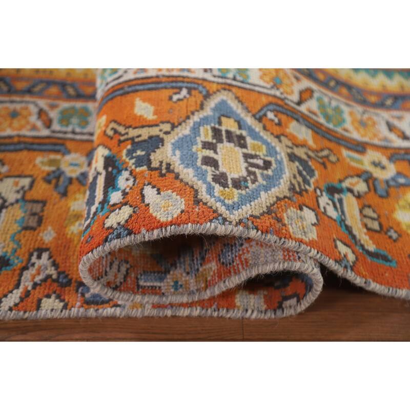 Hand Knotted Oriental 100% Wool Carpet Traditional Medallion Multi-Colored Mahal Area Rug - 12' 0'' X 7' 10''