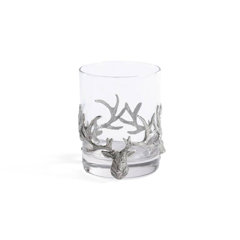 St. Anton Pewter & Glass Rock Glass - Large- 13.02 oz/ 385  ml